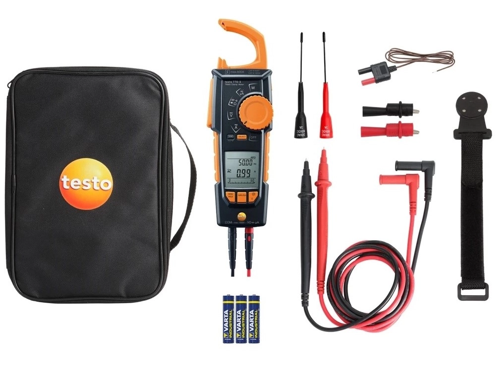 Set Premium pinza vatimétrica testo 770-3 - Con accesorios prácticos para facilitar la medición